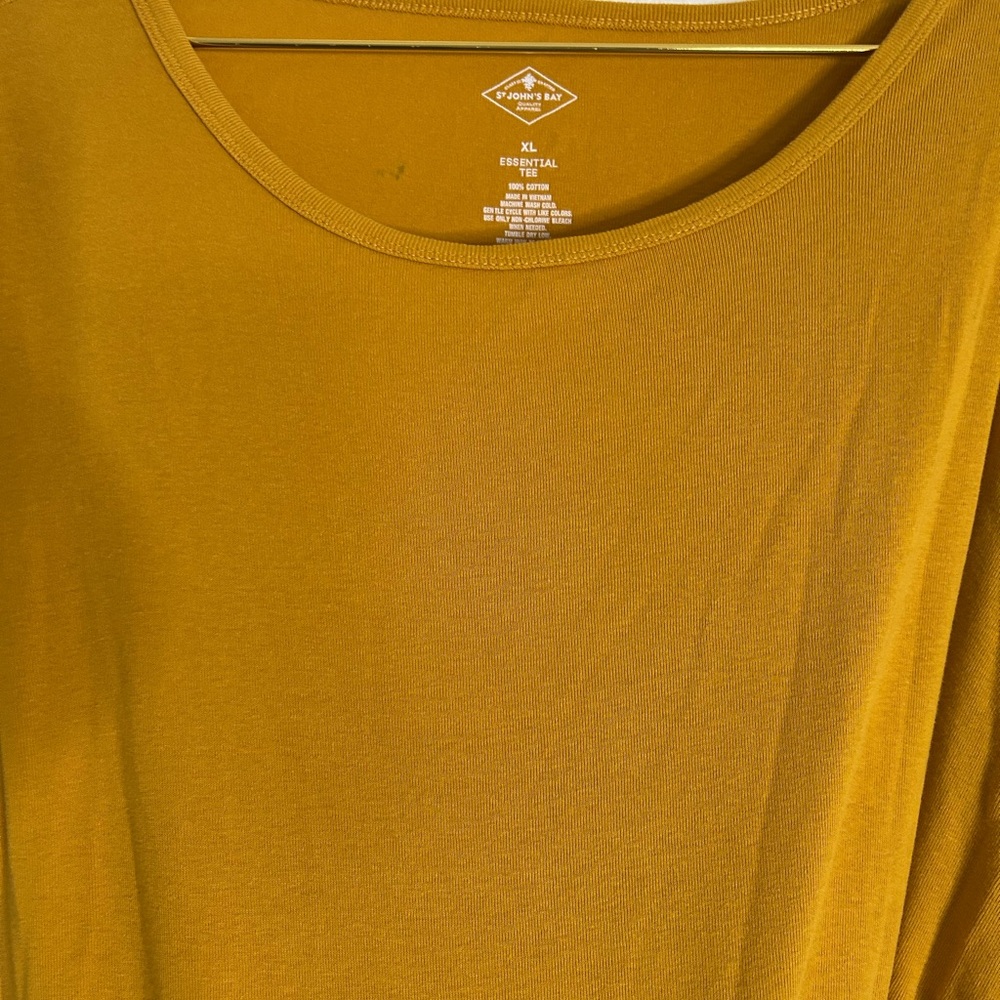 St. John's Bay Gold Long Sleeve T-Shirt